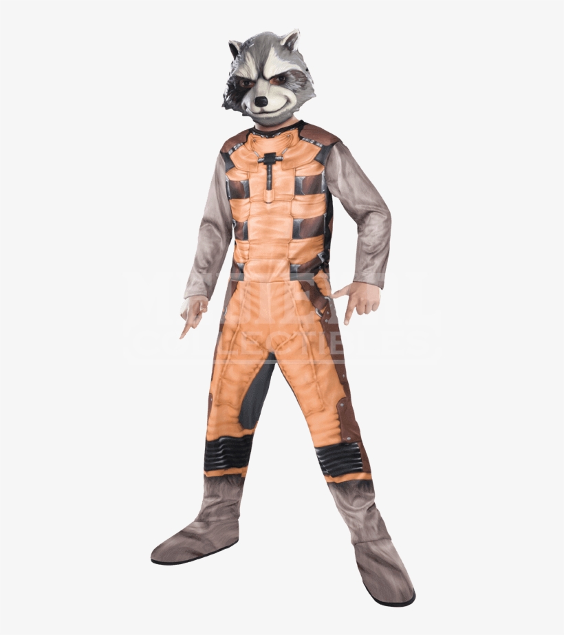 Kids Rocket Raccoon Costume - Rubies Guardians Of The Galaxy Rocket Raccoon Kids, transparent png #1509155