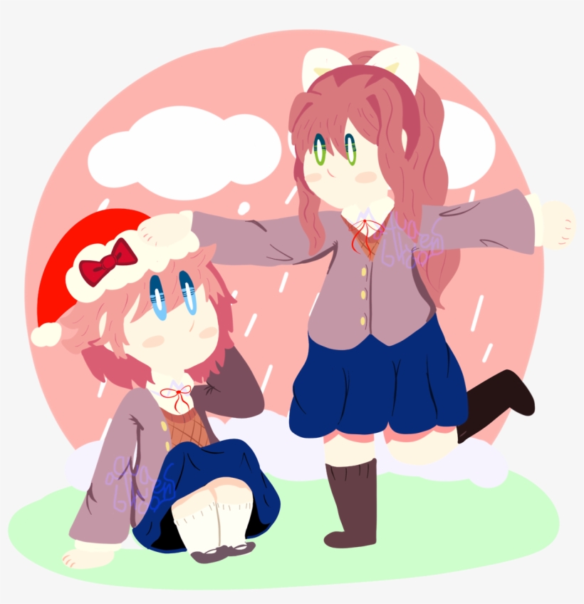 Dreams Of Love And Holidays - Ddlc Monika And Sayori, transparent png #1509794