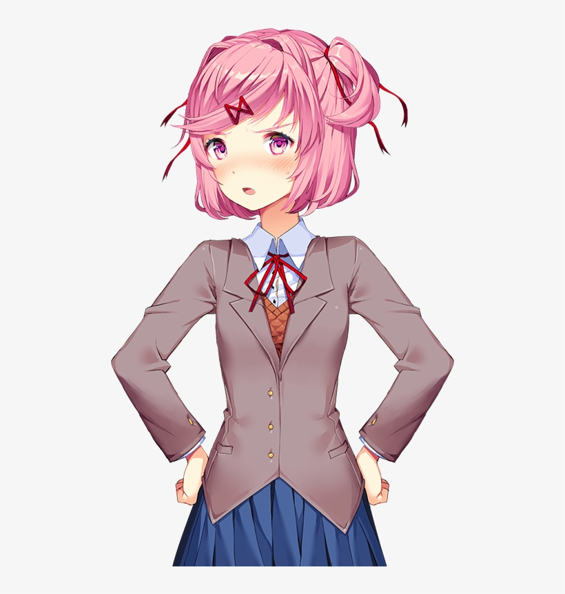 Yuri Ddlc Sprite Download - Doki Doki Literature Club Png Natsuki, transparent png #1510174