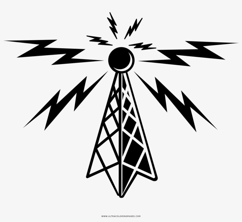 Radio Tower Coloring Page - Radio Tower Icon Png, transparent png #1511772