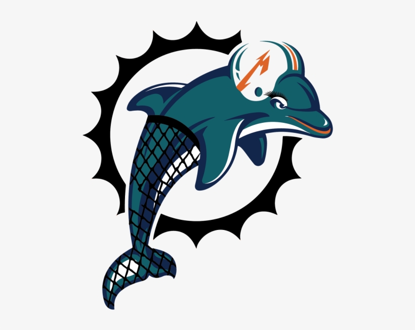 Iron On Stickers - Retro Miami Dolphins Logo, transparent png #1512449
