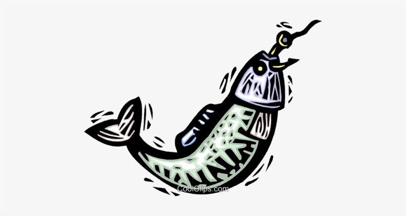 Fish On A Hook Royalty Free Vector Clip Art Illustration - Clip Art, transparent png #1512873