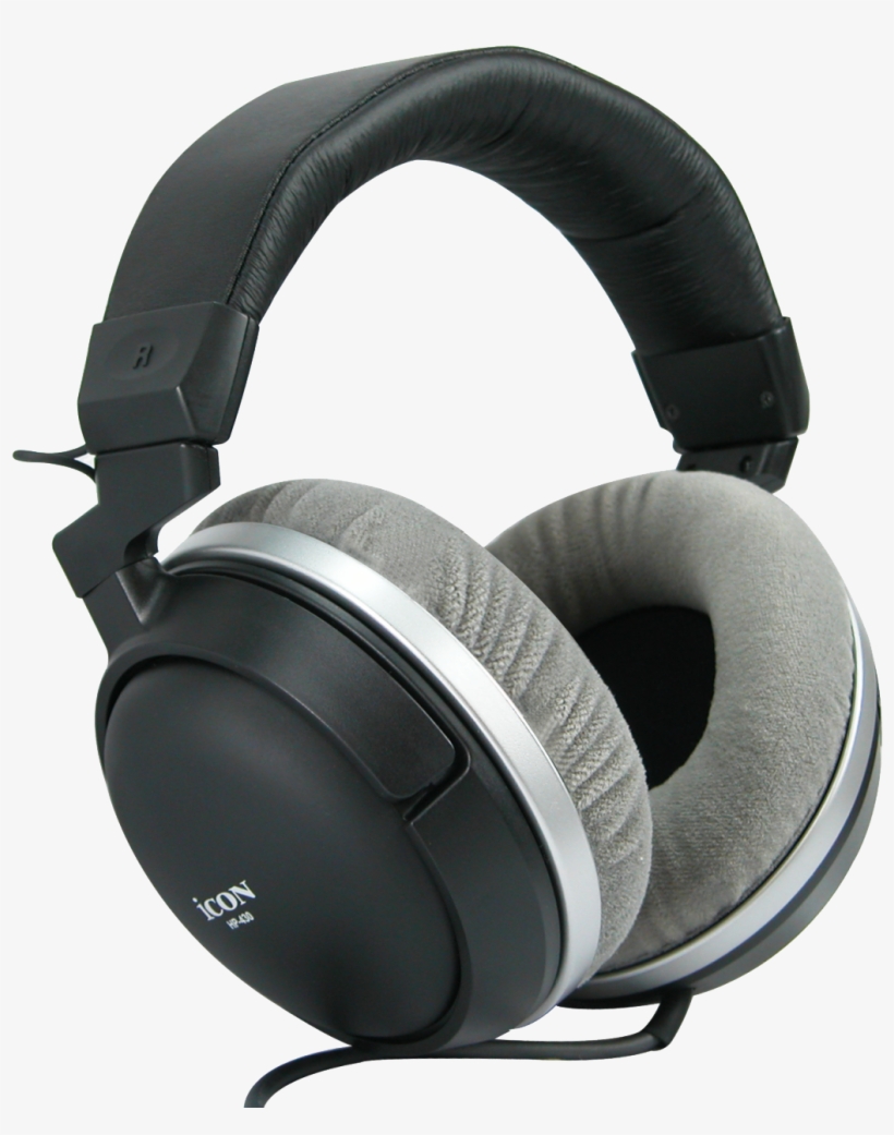 Grey Black Headphones - Icon Hp-430 - Closed, Dynamic Studio Reference Headphones, transparent png #1513412