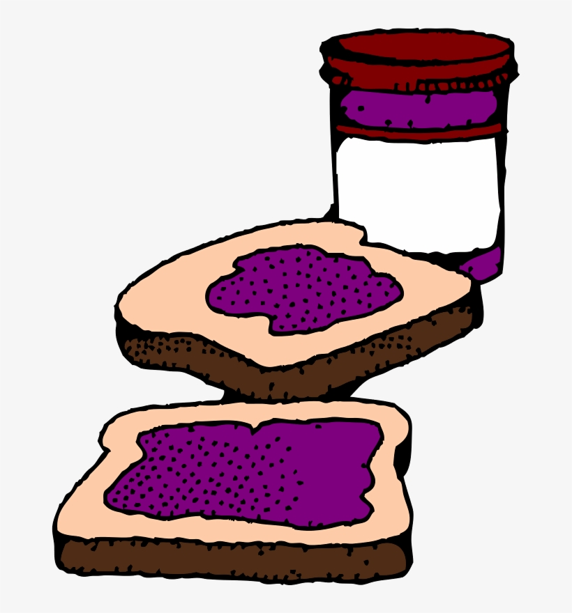 Color Peanut Butter And Jelly Sandwiches - Jelly Clipart, transparent png #1514122