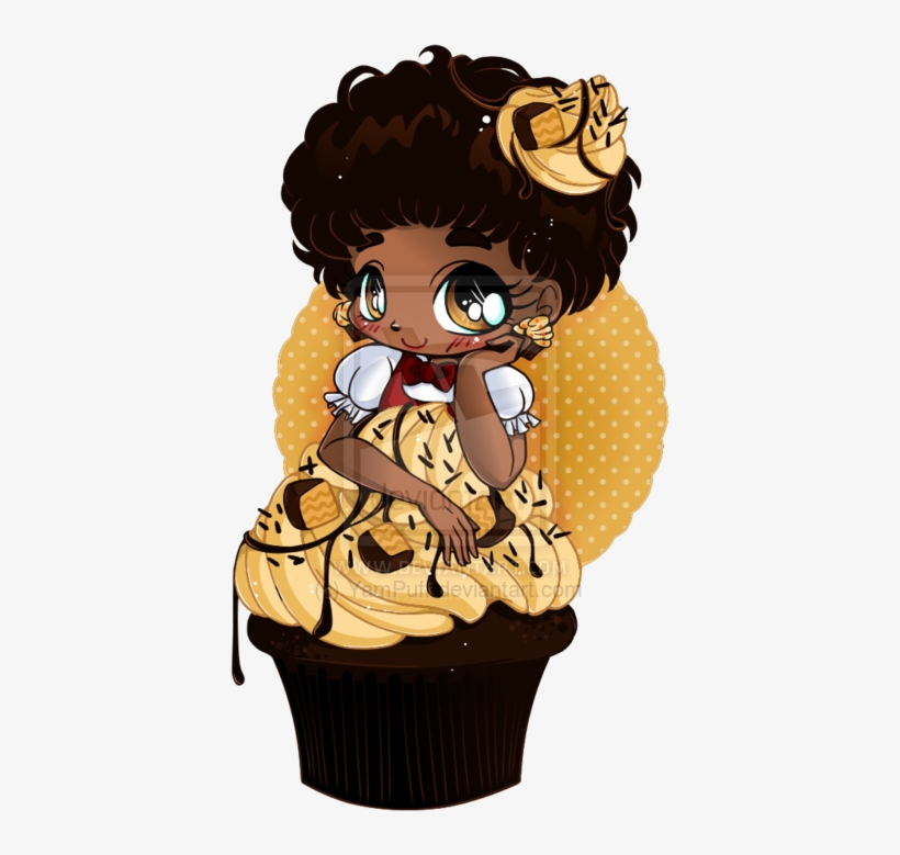 Peanut Butter Cupcake Chibi By Yampuff - Chibi Cupcake Girl, transparent png #1514248