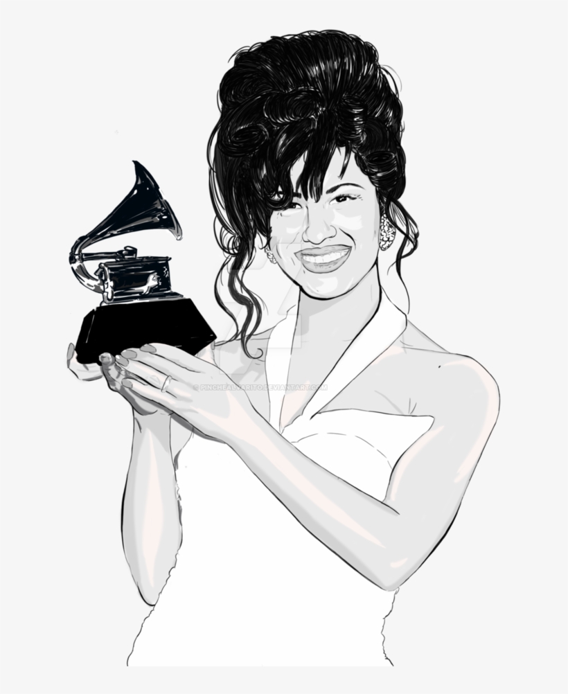 Selena Quintanilla Perez Accepting Her Grammy By Pinchealvarito - Selena Quintanilla Cartoon Drawing, transparent png #1514420