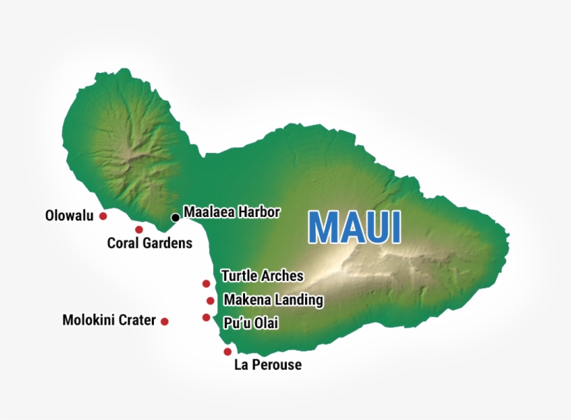 Maui Molokini Map - Maui Map Transparent Png, transparent png #1514494