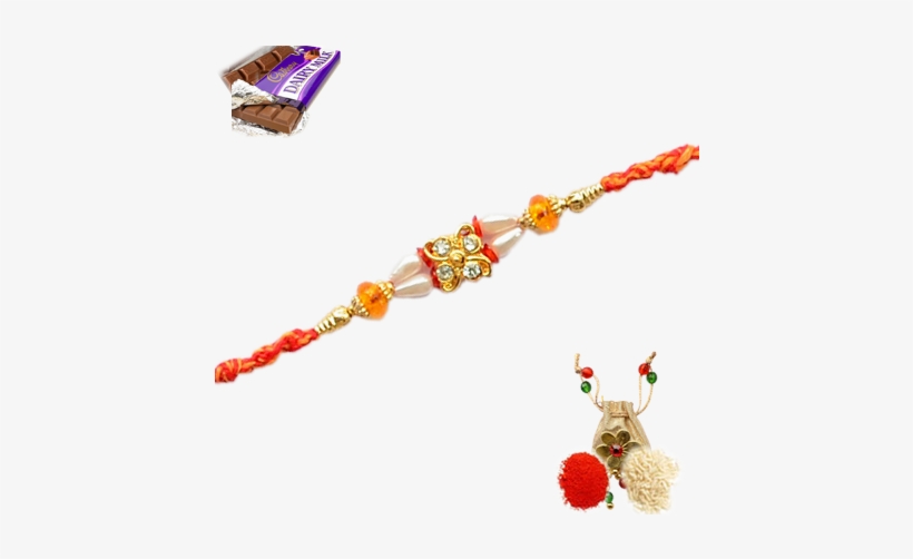 Designer Trendy Rakhi Made Of Imitation Stones And - Designs Of Handmade Rakhi, transparent png #1514714