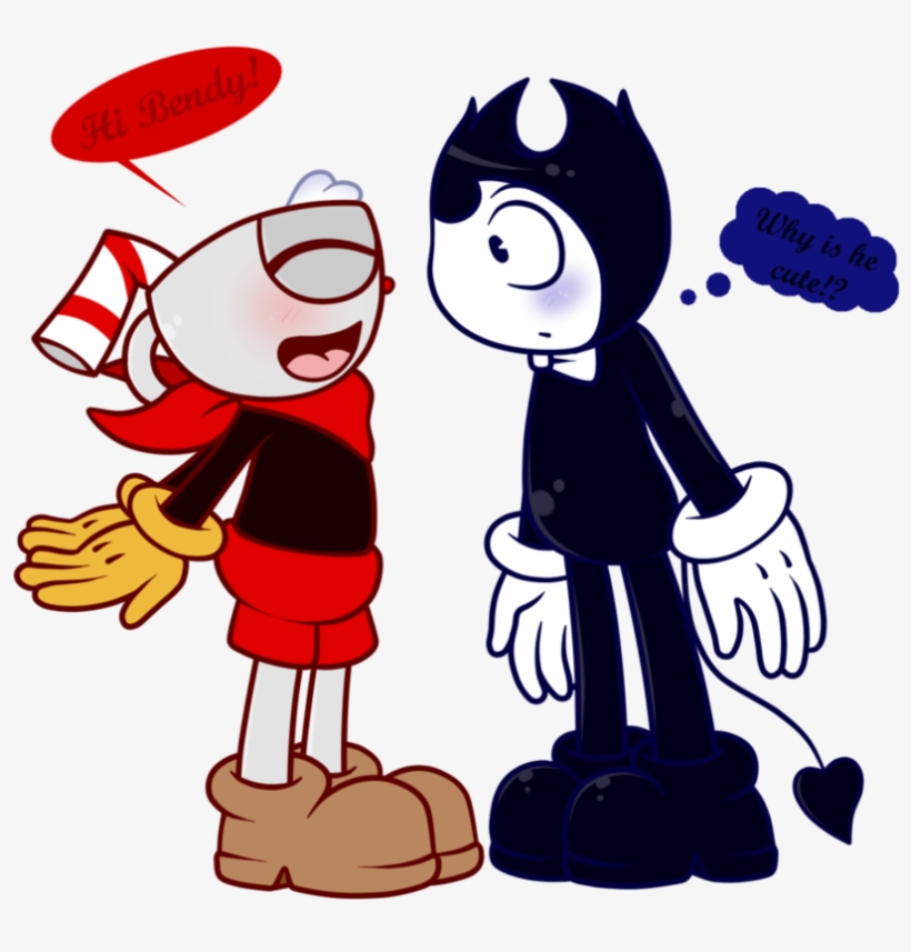 Clip Art Freeuse Library Read Desc Cute Stare Bendystraw - Bendy Adorable Y Cuphead, transparent png #1515927