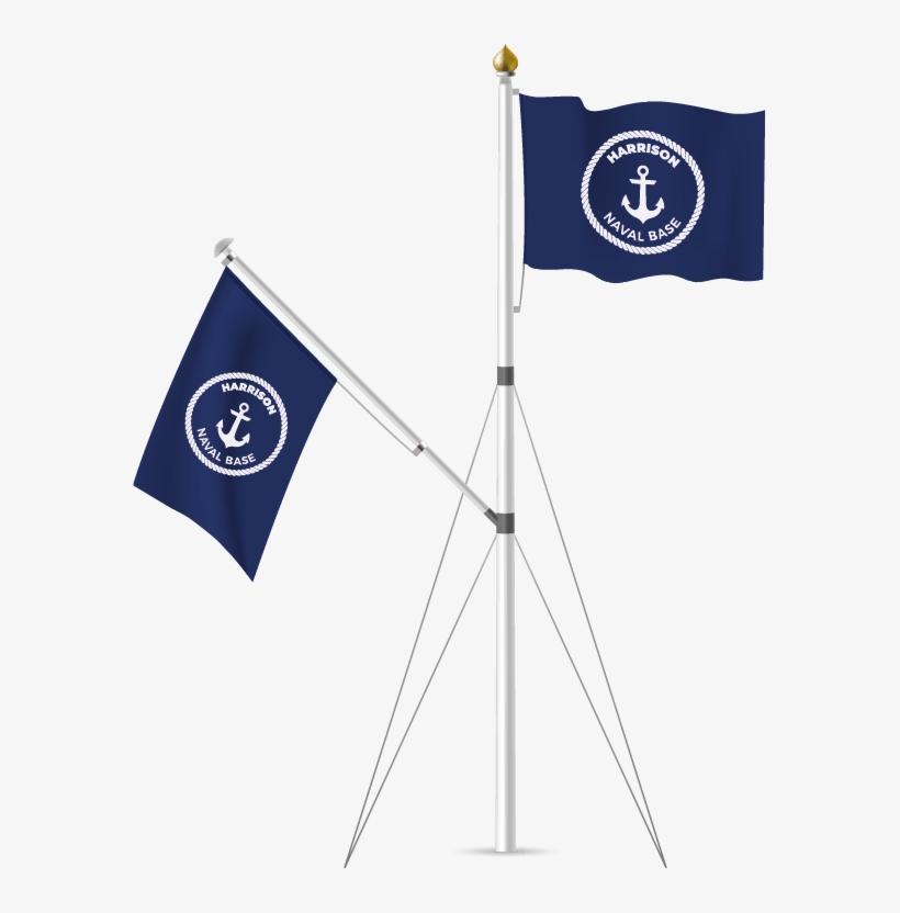 Rigged Flagpole - Banner, transparent png #1516281