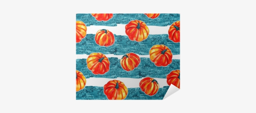 Artistic Seamless Halloween Pattern Design - Watercolor Pumpkin Background, transparent png #1516855