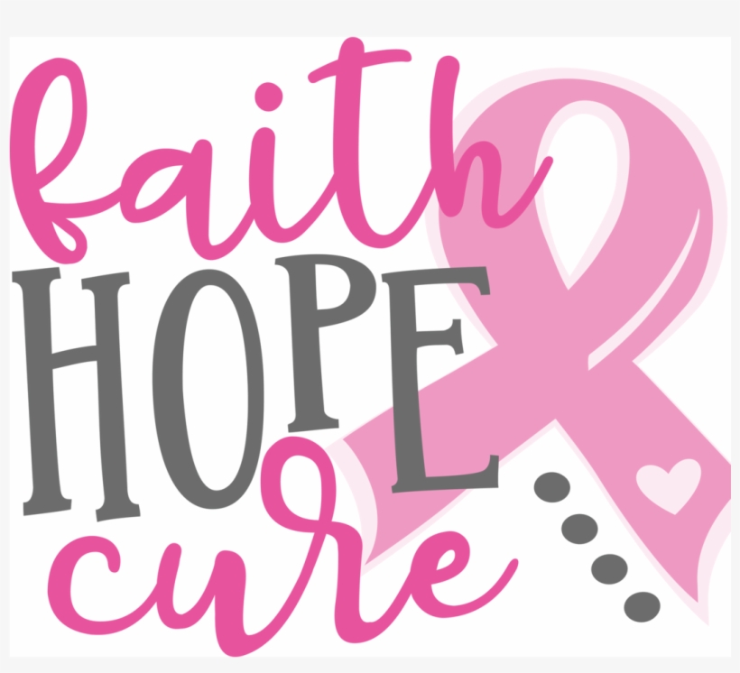 Faith Hope Cure Breast Cancer Awareness Ribbon Women's - Faith Hope Cure, transparent png #1517136