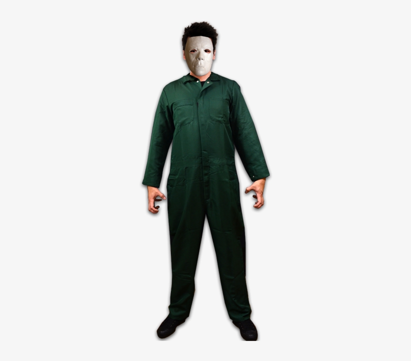 Halloween Ii Deluxe Coveralls With Mask - Men's Pine Green Michael Myers Halloween Ii Costume, transparent png #1518201