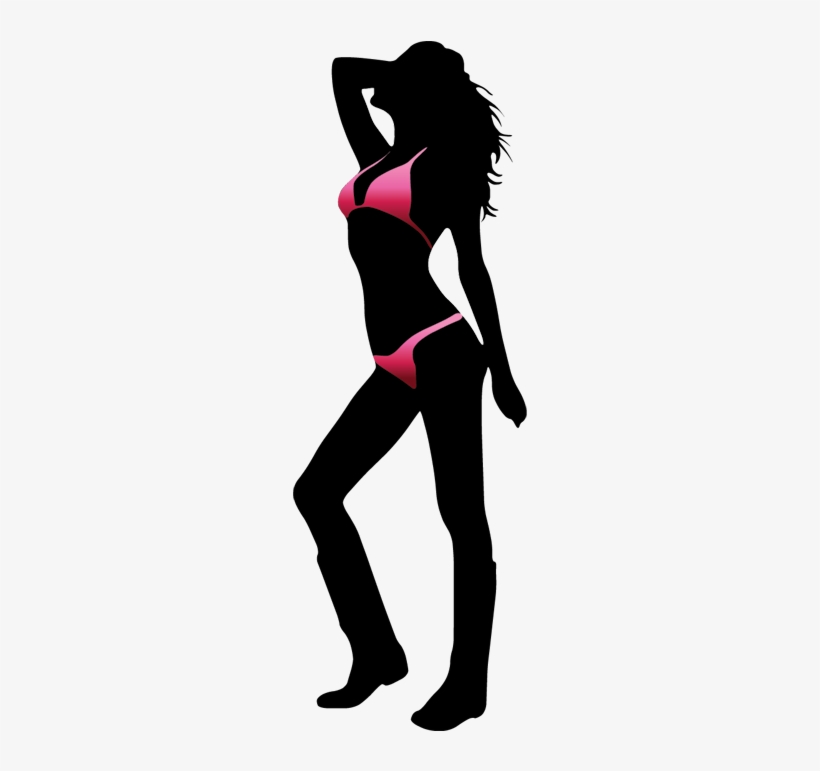 Sexy Women Posing In Bikini Silhouette - Woman Bikini Silhouette Png, transparent png #1518413