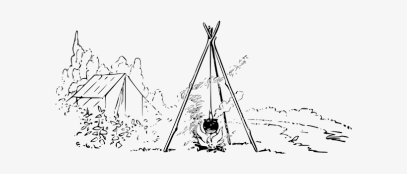 Drawing Made Easy - Campfire Outline, transparent png #1518715