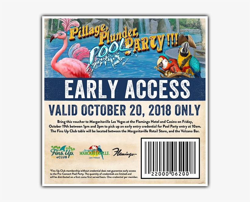 Entry Credential For Pool Party Entry At 10am - Flamingo Las Vegas, transparent png #1518930