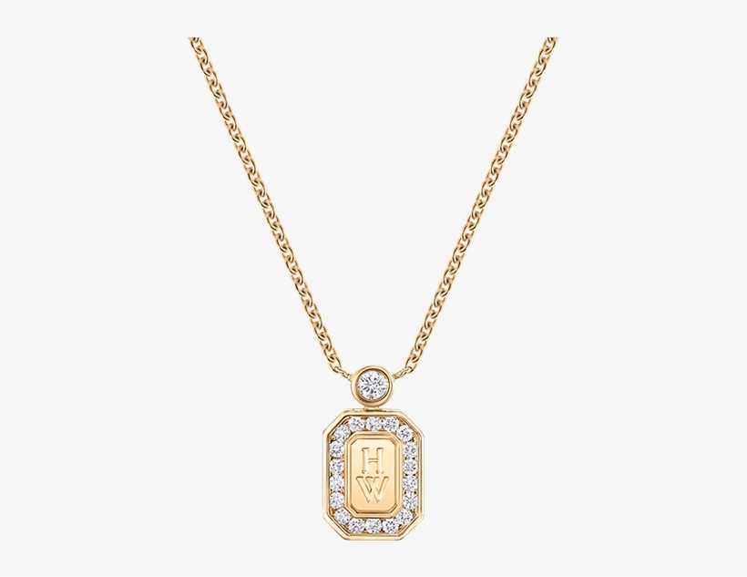 Hw Logo Yellow Gold Pendant Harry Winston - Tiffany Necklace Pink Diamond, transparent png #1519706