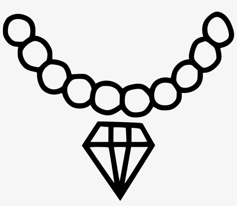 Party Wear Necklace Jewel Diamond Pearl Jewellery Comments - Jewellery Black And White Png Icon, transparent png #1520090