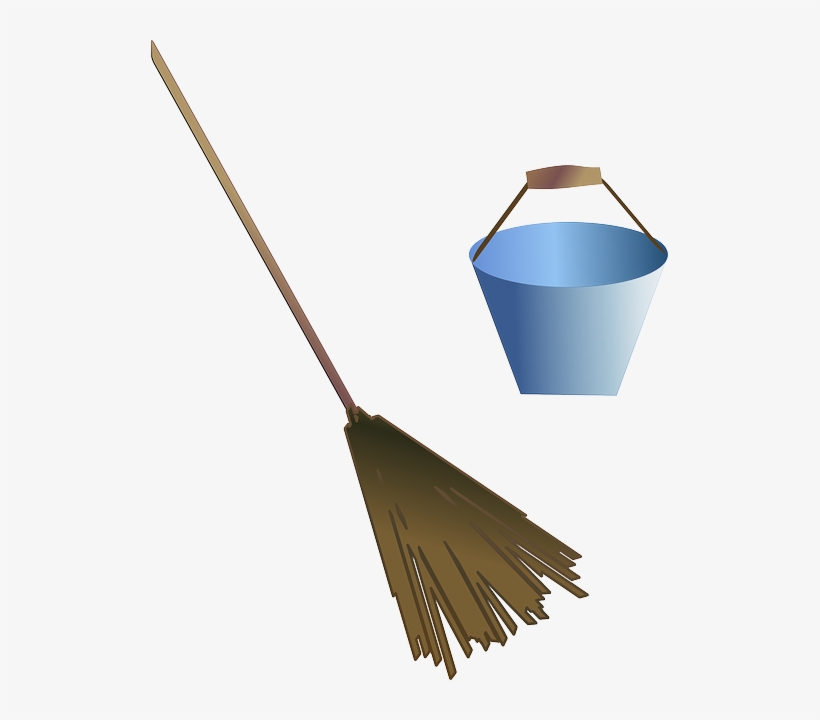 Cartoon, Tools, Broom, Bucket, Free, Cleaning, Clean - Broom Clip Art, transparent png #1520593