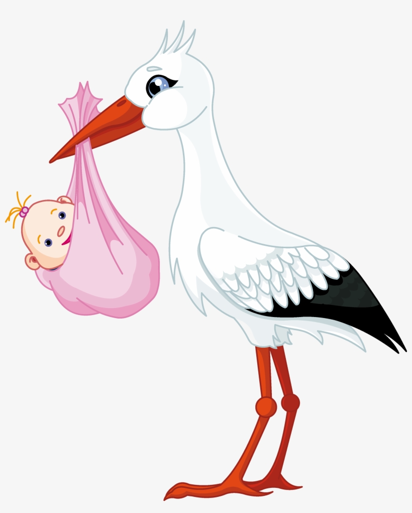 Stork Carrying Baby Girl, transparent png #1520942