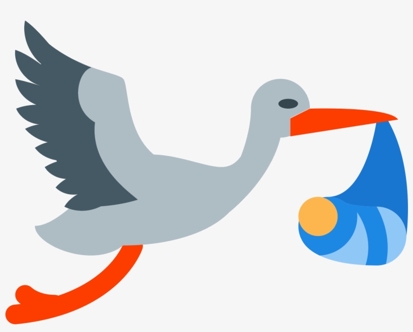 Stork Vector Image Free Download - Emoji Stork, transparent png #1521531