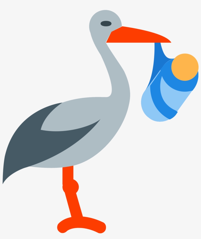 Stork With Bundle Icon - Stork, transparent png #1521679