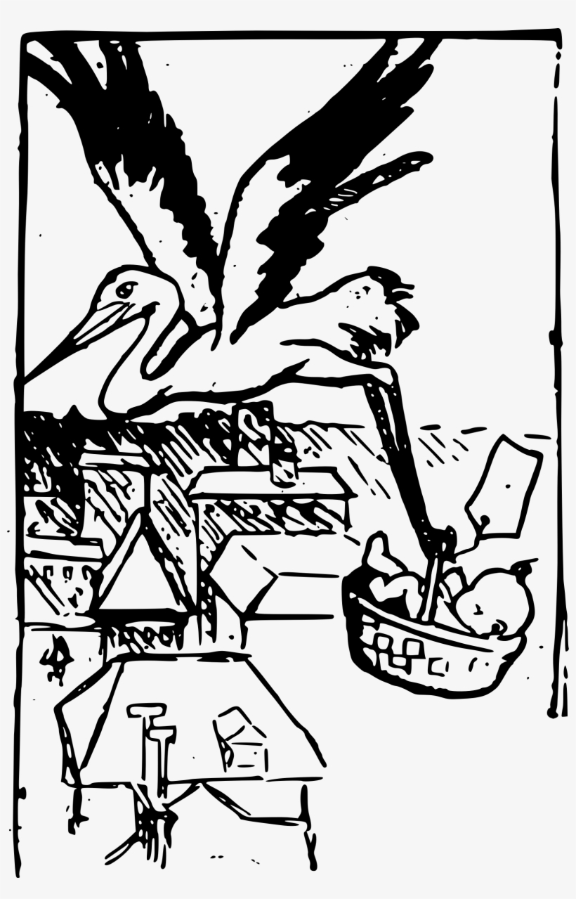 This Free Icons Png Design Of Stork With Baby, transparent png #1521738