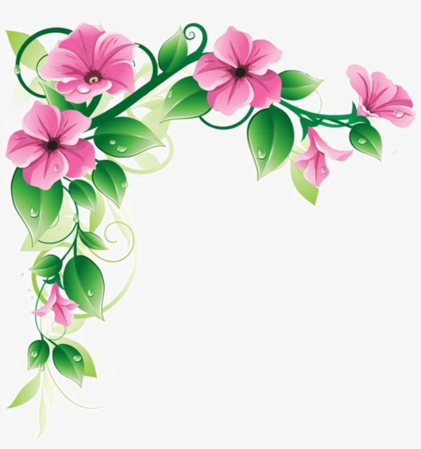 Flower Frame Png Pic - Flower Corner Designs Png, transparent png #1522595