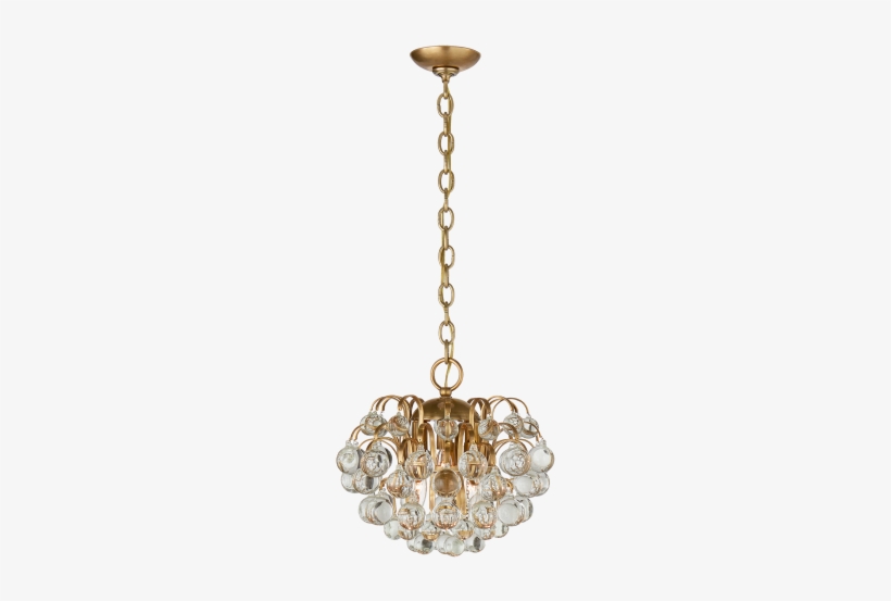 Bellvale Small Chandelier In Hand-rubbed Antique Brass - Mini Pendant Light Crystal Silver, transparent png #1522686