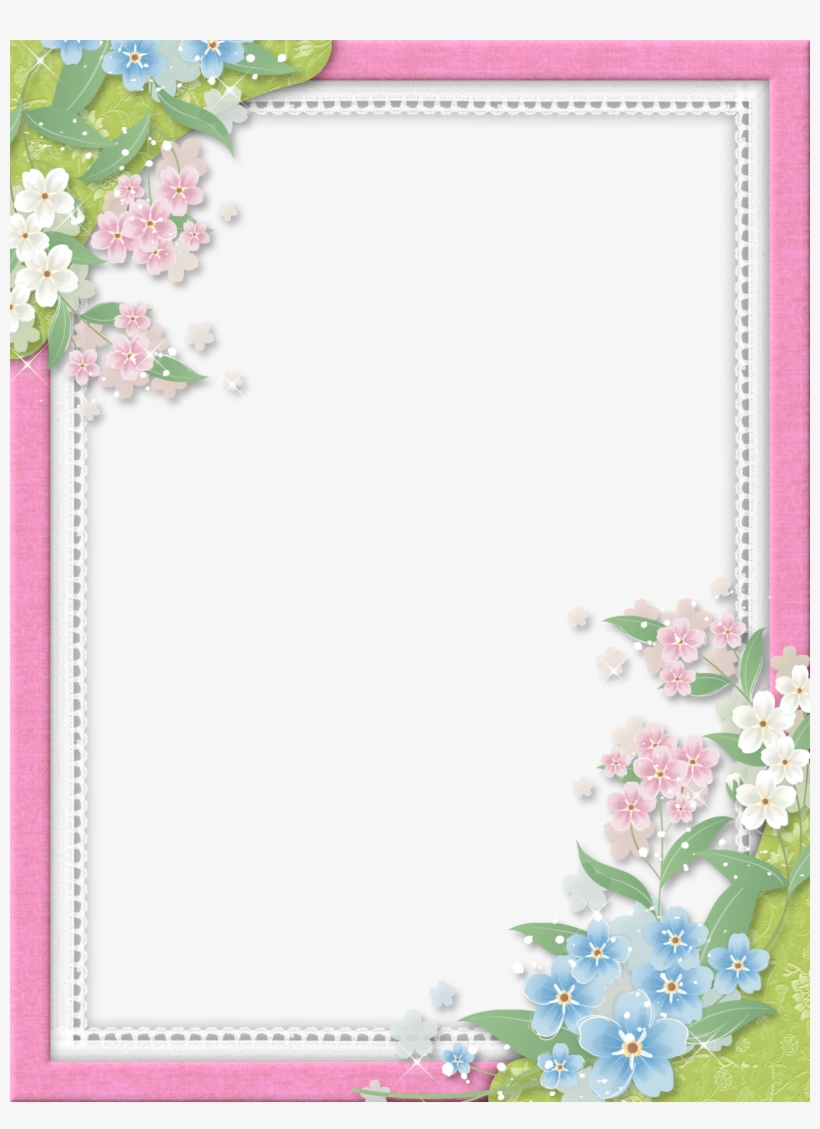 Pink Flower Frame Png Image - Pink Flowers Frame Png, transparent png #1522756