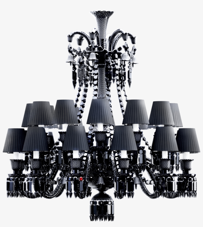 Modern Decorative Ceiling Big Crystal Chandelier - Baccarat Zenith Black Chandelier, transparent png #1523041