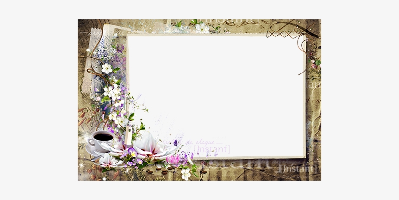 Flower Frame With Water Lily - Рамка Для Фото Для Фотошопа, transparent png #1523169