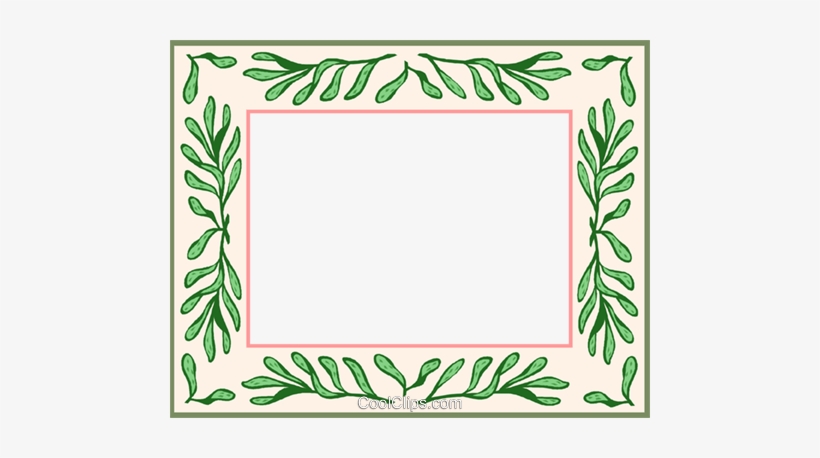 Green Leaf Border Royalty Free Vector Clip Art Illustration - University Of Parma, transparent png #1523964