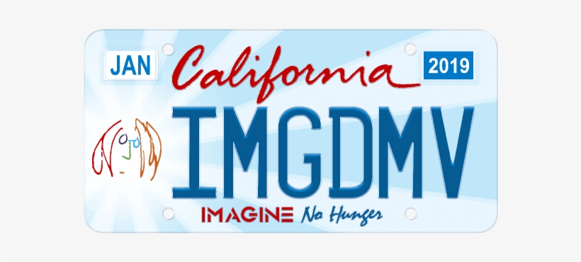 Imagine No Hunger California License Plate - Ronald Reagan Presidential Library, transparent png #1524046