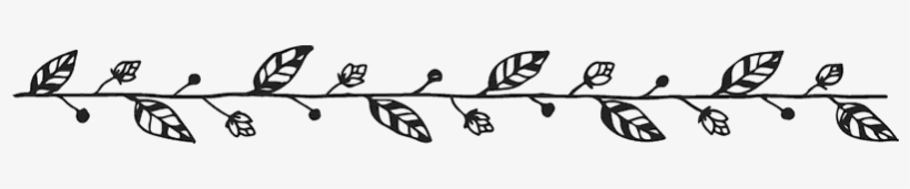 Flowering & Leaf Branch Border Rubber Stamp - Calligraphy, transparent png #1524067