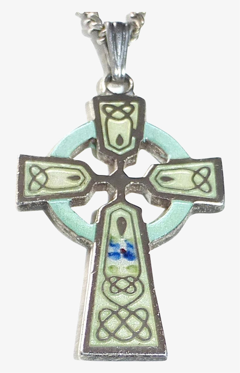 Sterling & Enamel Celtic Cross & Chain - Jewellery, transparent png #1524441