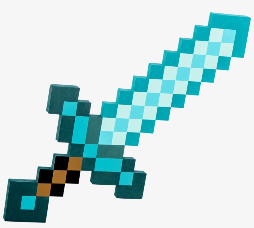 Minecraft Foam Diamond Sword Minecraft At Toys Png - Minecraft Diamond Sword Enchanted, transparent png #1524545