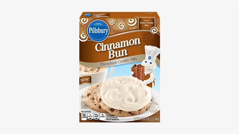 Pillsbury™ Cinnamon Bun Flavored Cookie Mix - Pillsbury Cinnamon Bun Cake Mix - 15.25 Oz Box, transparent png #1525038