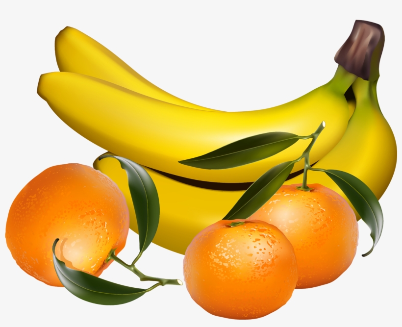 Bananas And Tangerines Png Clipart - Orange And Banana Clipart, transparent png #1525159