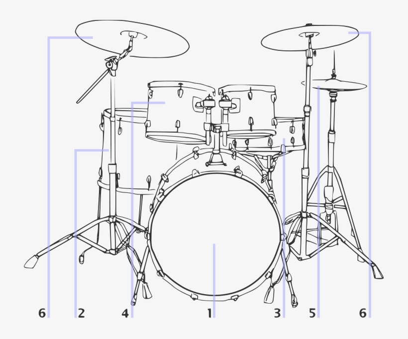File Drum Kit Illustration - Transparent Drum Kit Line Drawing, transparent png #1526519
