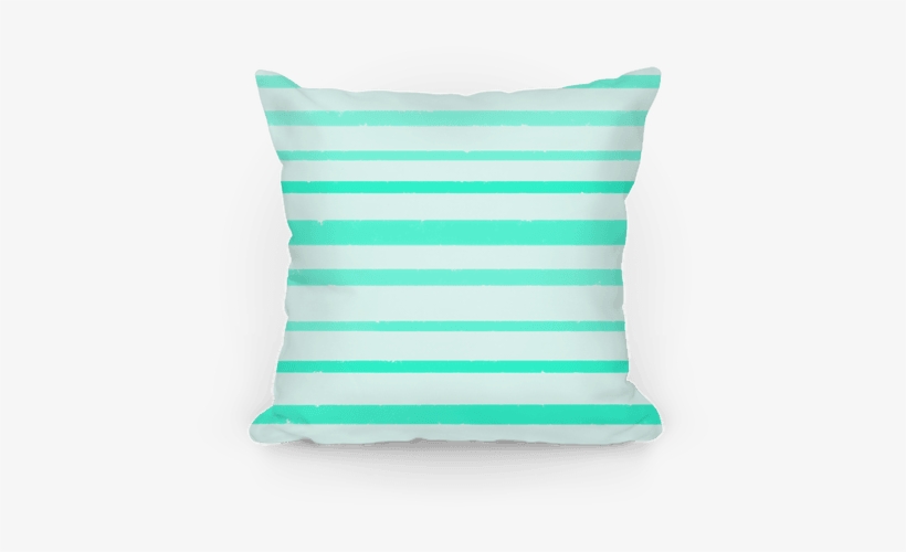 Teal Watercolor Stripe Pattern Pillow - Cushion, transparent png #1527061