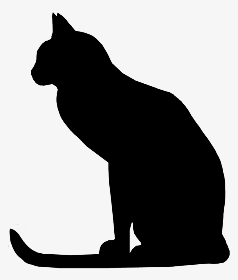 Attentive Cat Silhouette, Cat With Long Tail Silhouette - Searching For Hemingway [book], transparent png #1527130