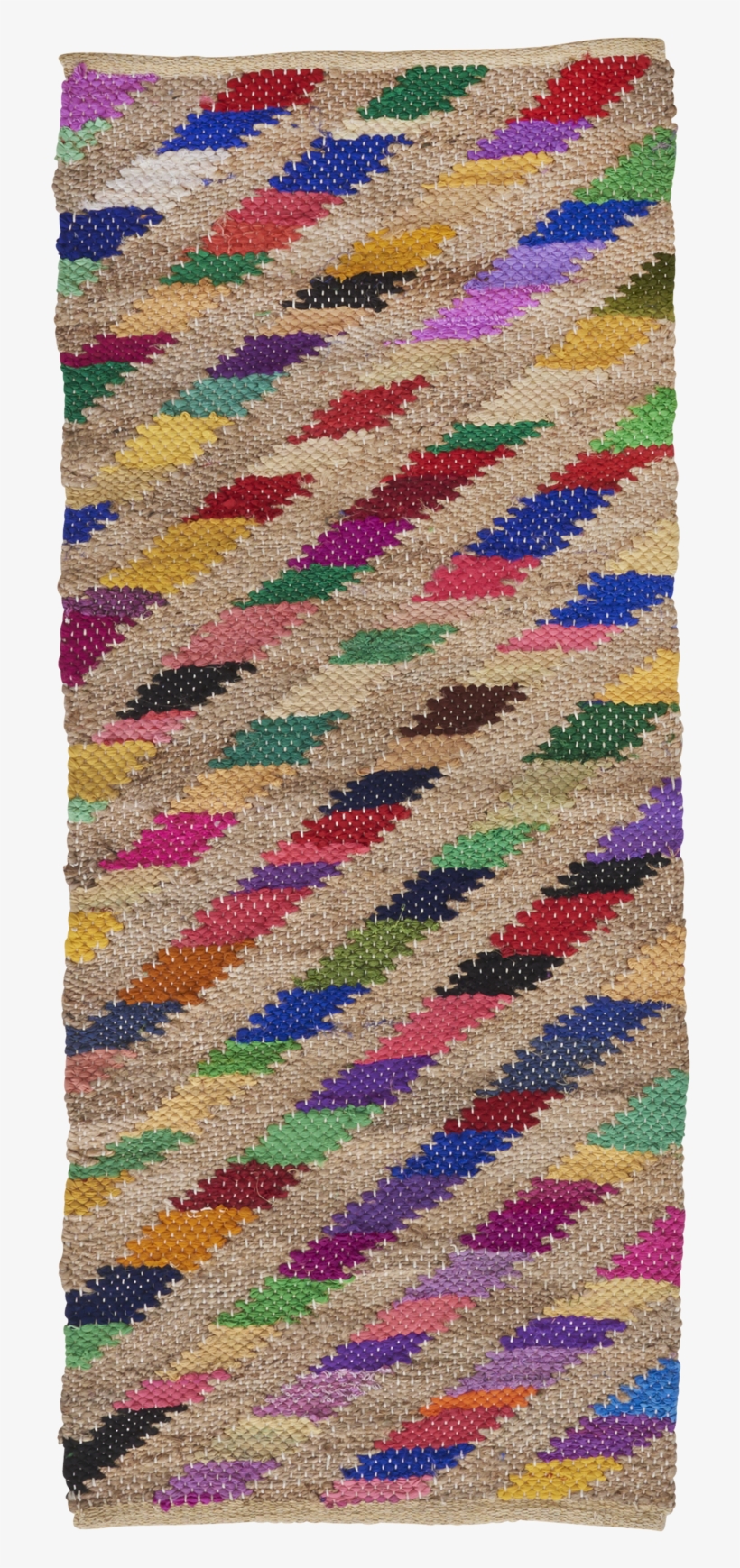 Jute With Cotton Diagonal Stripes - Rice Loper Multi Colour, transparent png #1527235