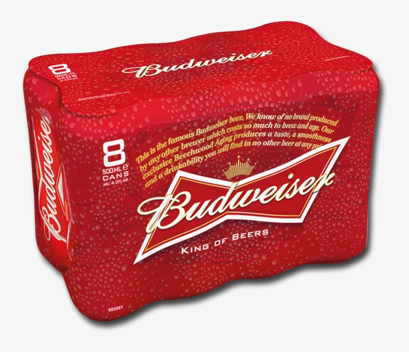 Budweiser Can Pack 8x500ml - Budweiser 8 Pack Can, transparent png #1527238