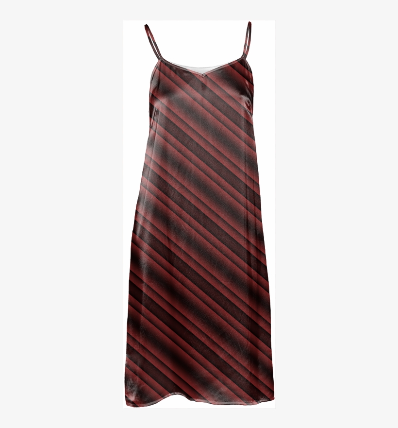 Red Black Diagonal Stripes Slip Dress $114 - Dress, transparent png #1527313