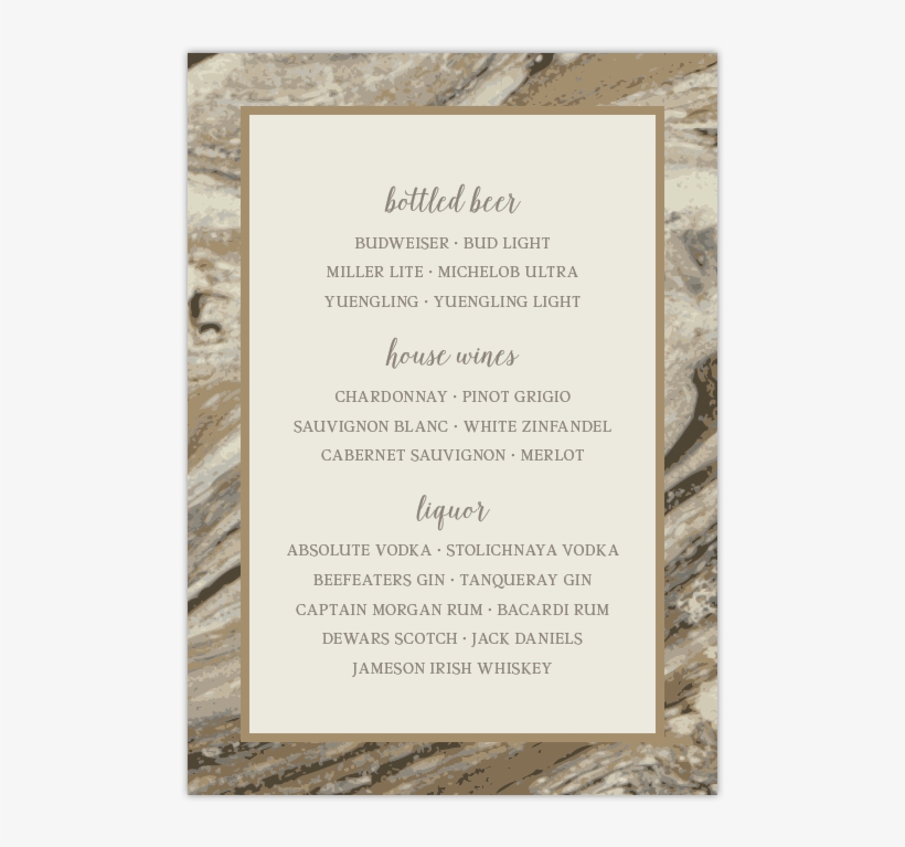 Marbled-drinkmenu - Baby Shower, transparent png #1527408