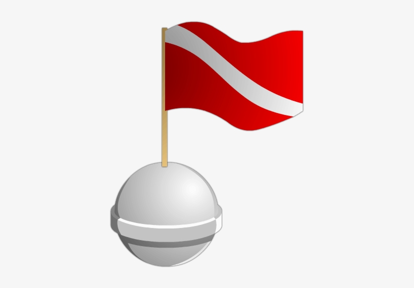 What Does A Red Flag With White Diagonal Stripes Indicate - White Buoy With Red Horizontal Band, transparent png #1527708