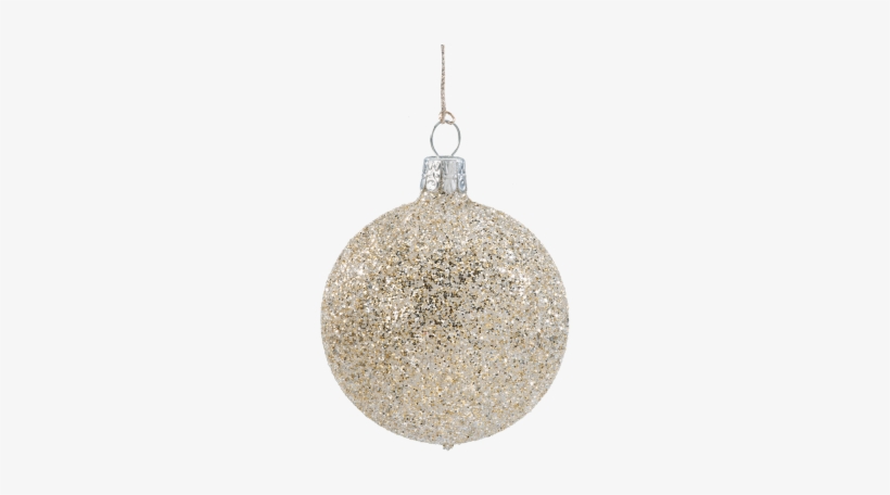 Glass Bauble With Glitter, Gold, 6cm - Glass, transparent png #1527730