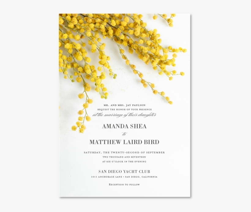 - - Invite Yellow Flowers Wedding, transparent png #1529094