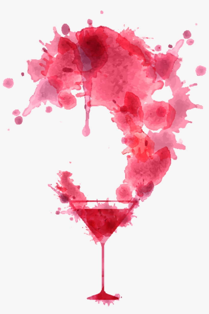 Ftestickers Watercolor Drink Cocktail Martini - صور غلاف قاءمه مشروبات, transparent png #1529772